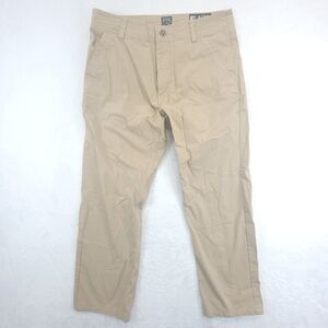 Kuhl Slax Pants Men 32x32 (Actual 32x27)Beige Khaki Cotton Nylon Stretch